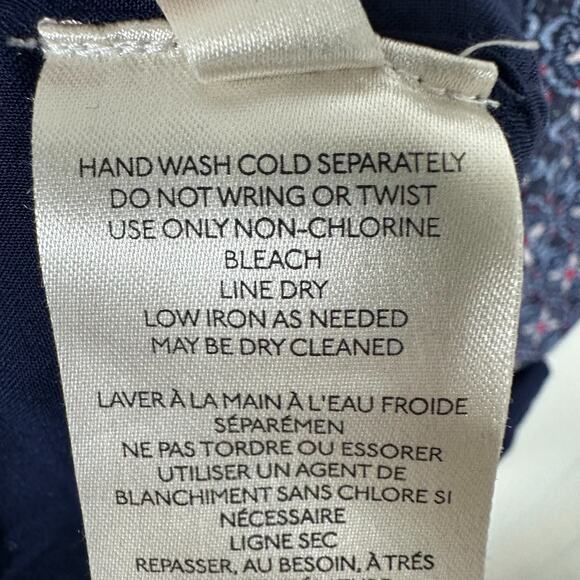 Anthropologie Maeve Dress Small Blue Midi Length Tiered Pockets Long Sleeve Boho - Picture 9 of 10